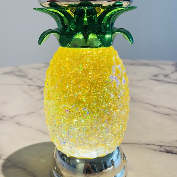 Swirling Water Globe Bath & Body Works 10" Pineapple Pedestal Candle Holder Worx - Picture 9 of 11